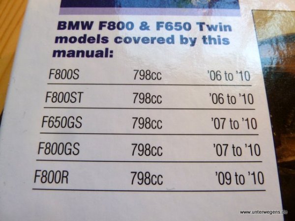 BMW F800GS Reparatur-Service-Handbuch Anleitung Haynes
